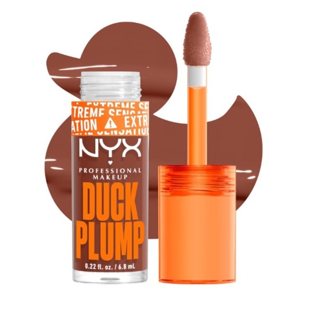 NYX Duck Plump High Pigment Plumping Lip Gloss 21 ONYX-Pected 0.23 fl oz Mocha